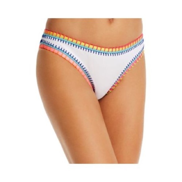 NWT Platinum Inspired by Solange Ferrarini Crochet Trim Scoop Bikini Bottom sz M
